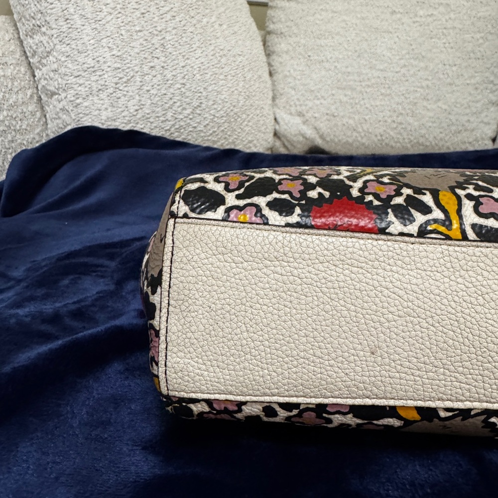 Coach Floral Prairie Satchel 2016 Chalk/Light Pebbled Leather Dust Bag & Tag - Picture 11 of 16